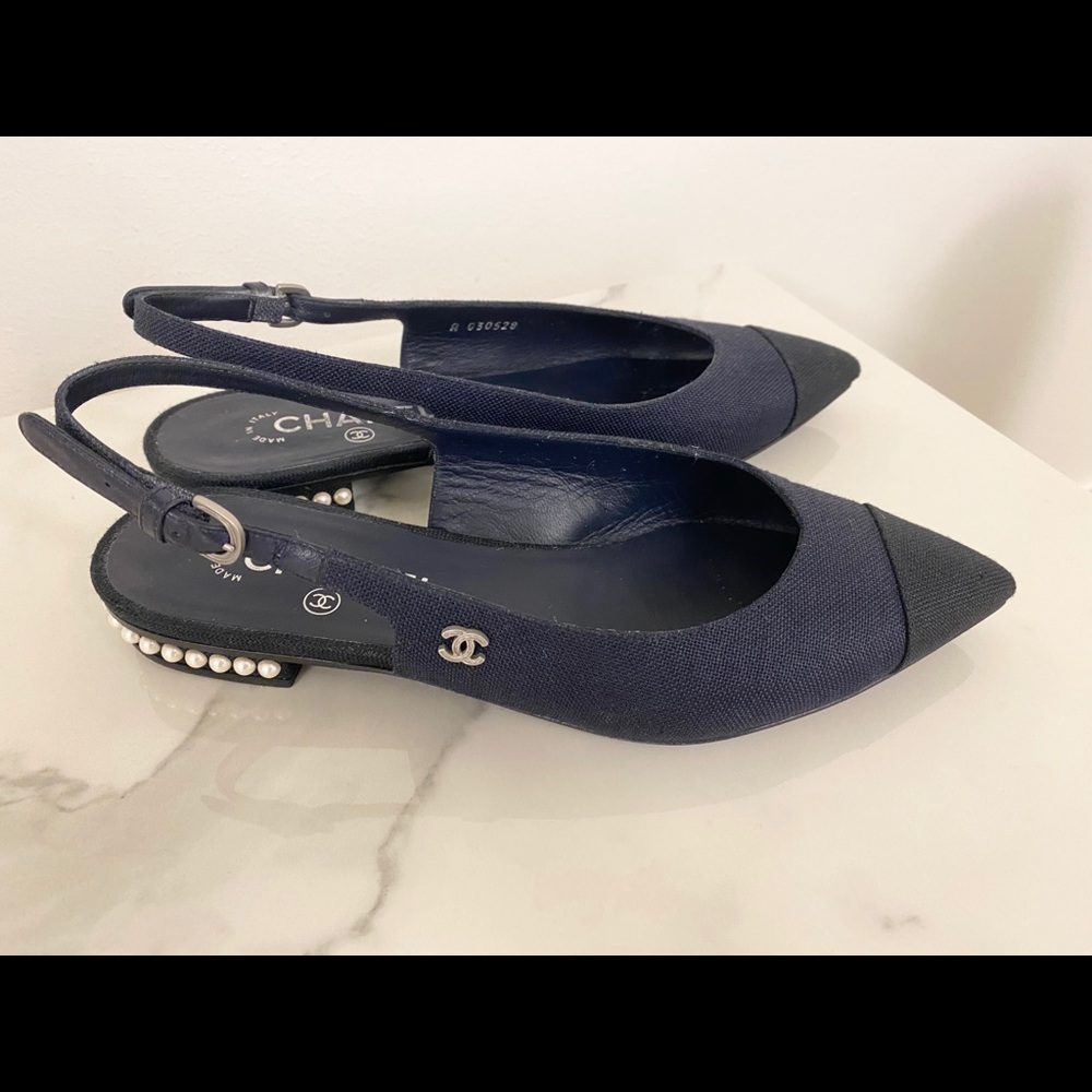 Chanel slingback flats